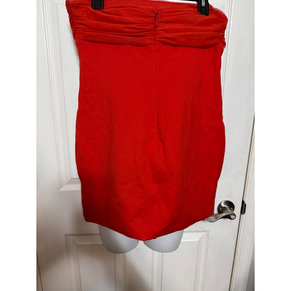 Superdown Red Strapless Mesh Bust Mini Dress Bodycon Size Large - Picture 3 of 4